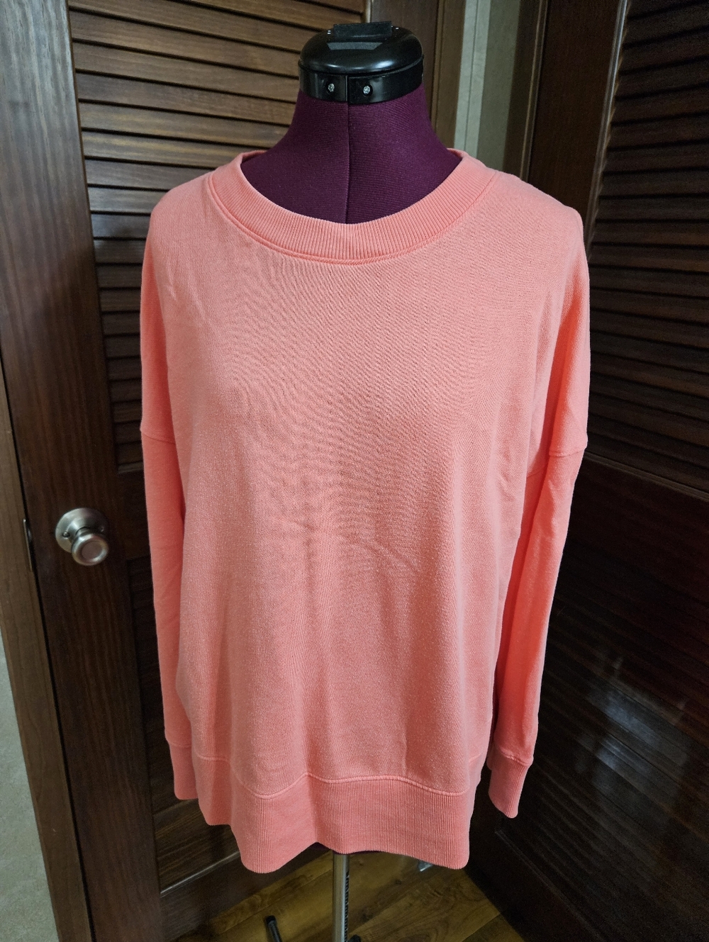 Time & Tru Women's Coral Crewneck Sweater